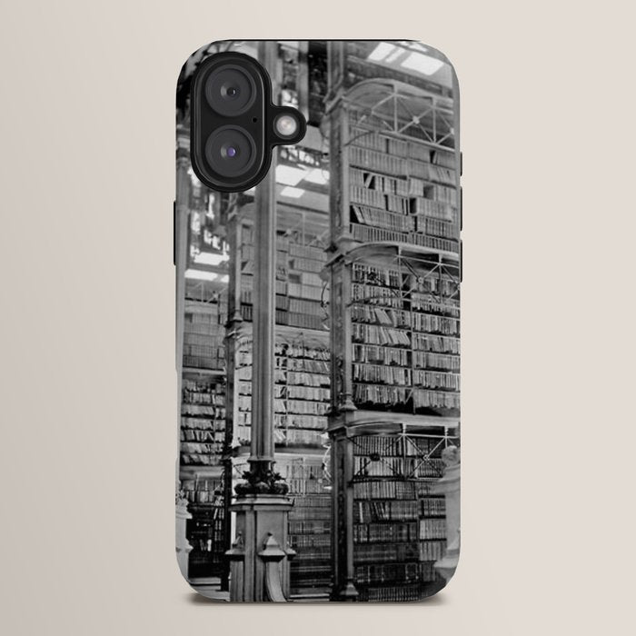 A Book Lover's Dream - Cincinnati Public Library black and white photographs / black and white photo iPhone Case