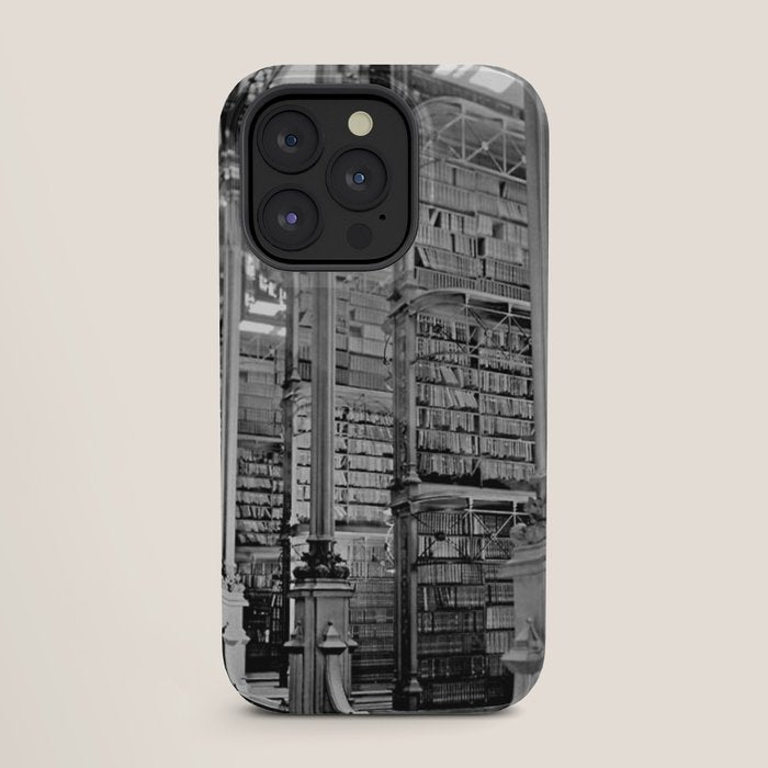 A Book Lover's Dream - Cincinnati Public Library black and white photographs / black and white photo iPhone Case