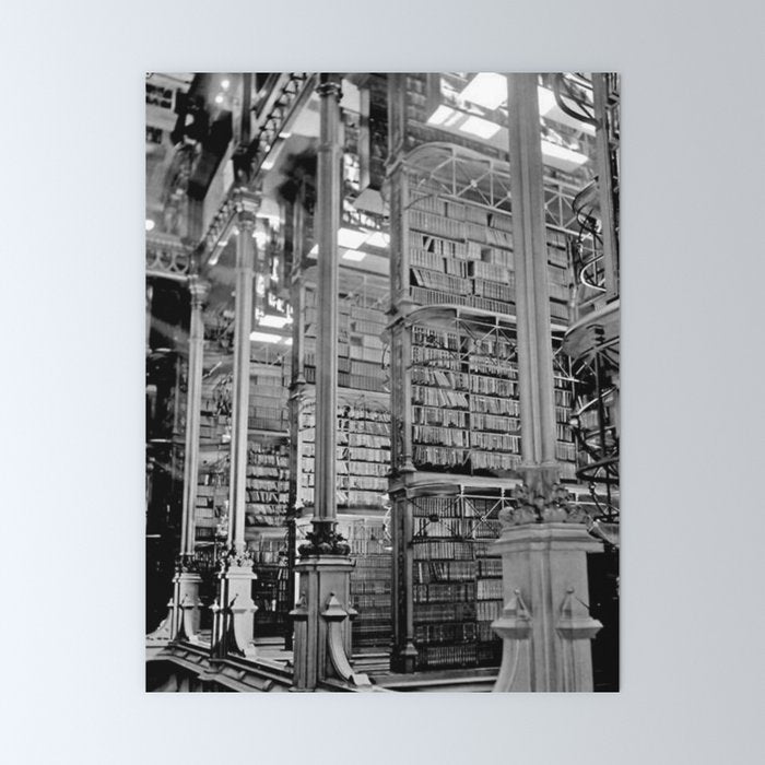 A Book Lover's Dream - Cincinnati Public Library black and white photographs / black and white photo Mini Art Print