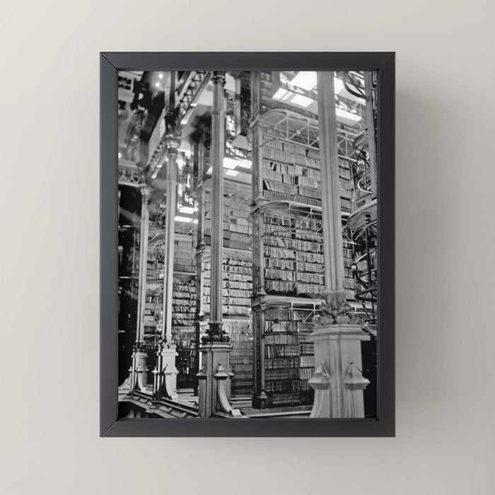 A Book Lover's Dream - Cincinnati Public Library black and white photographs / black and white photo Mini Art Print
