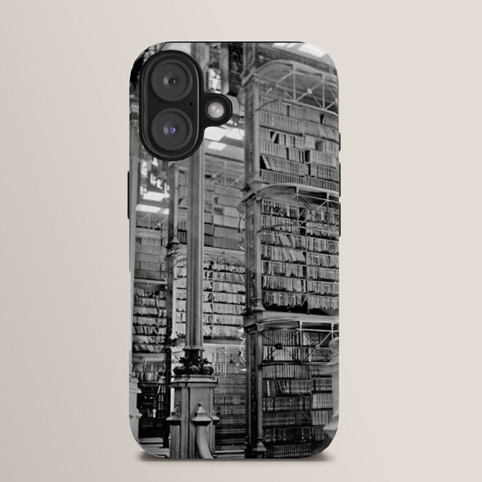 A Book Lover's Dream - Cincinnati Public Library black and white photographs / black and white photo iPhone Case