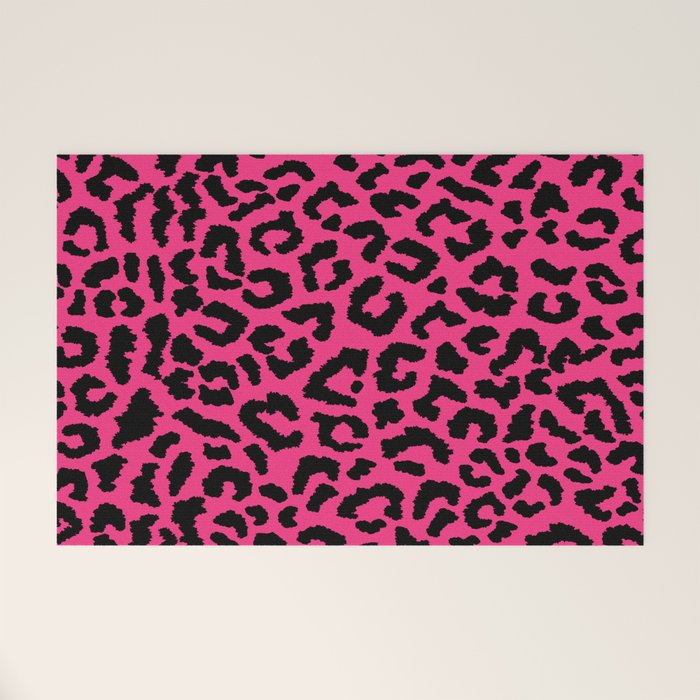 2000s leopard-black on hot pink Welcome Mat