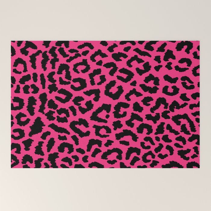 2000s leopard-black on hot pink Welcome Mat