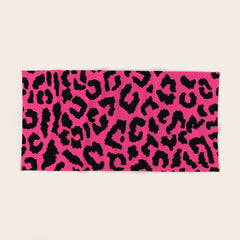 2000s leopard-black on hot pink Bath Towel