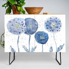 4 indigo abstract dandelion 2 Credenza