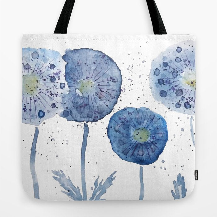 4 indigo abstract dandelion 2 Tote Bag