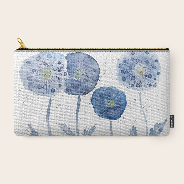 4 indigo abstract dandelion 2 Carry All Pouch