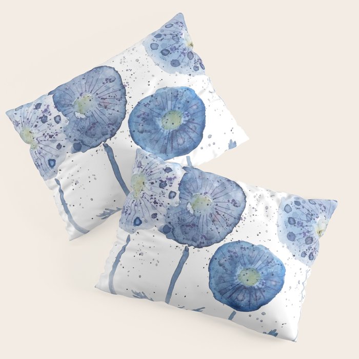 4 indigo abstract dandelion 2 Pillow Sham