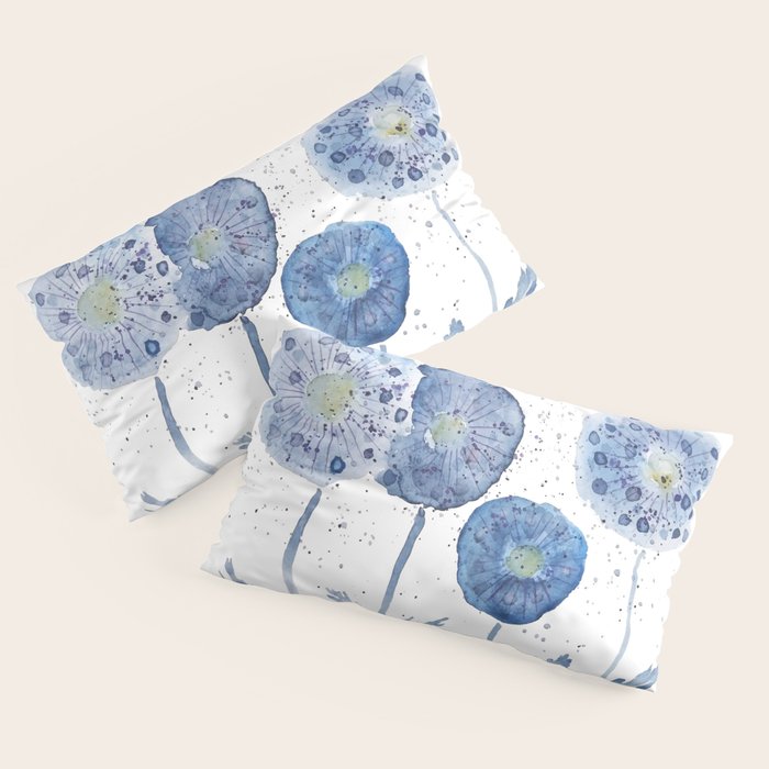 4 indigo abstract dandelion 2 Pillow Sham
