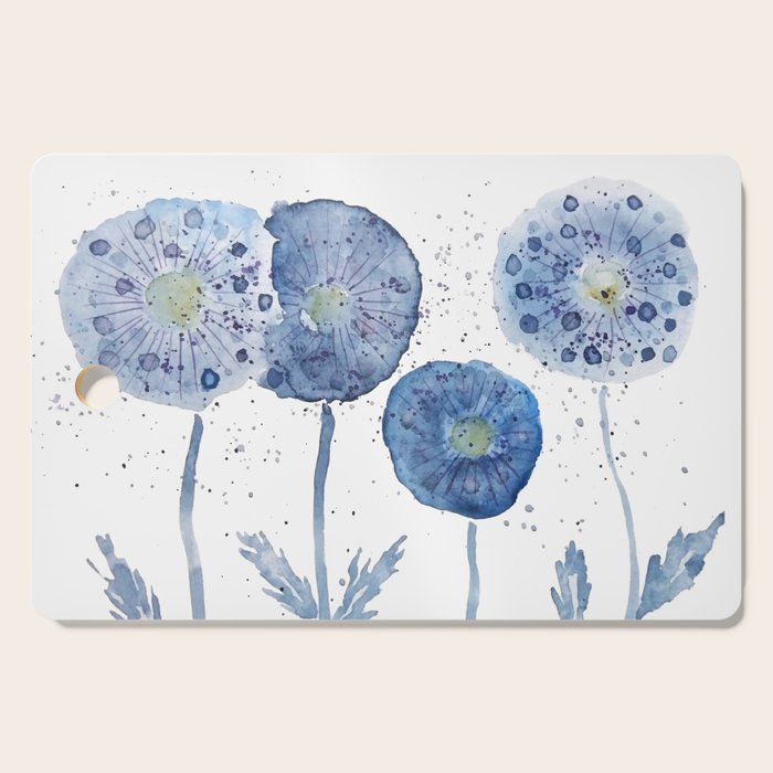 4 indigo abstract dandelion 2 Cutting Board
