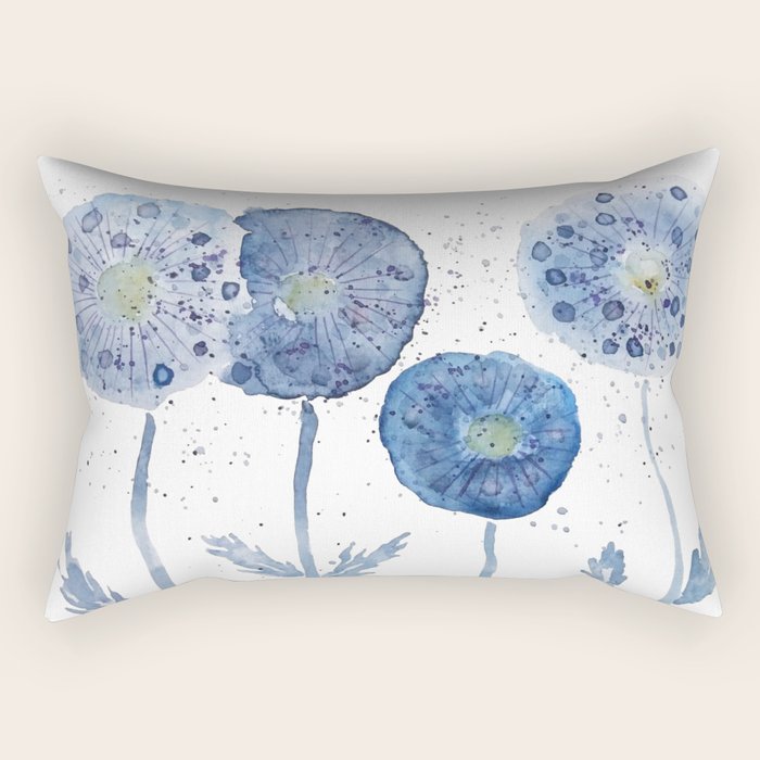 4 indigo abstract dandelion 2 Rectangular Pillow
