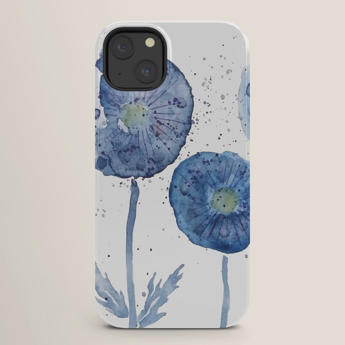 4 indigo abstract dandelion 2 iPhone Case