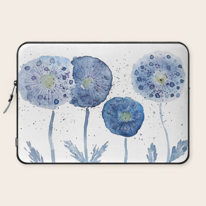 4 indigo abstract dandelion 2 Laptop Sleeve