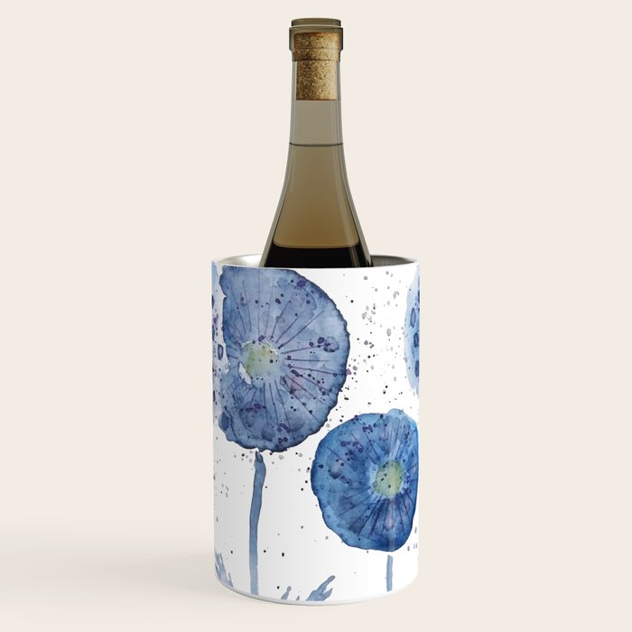 4 indigo abstract dandelion 2 Wine Chiller