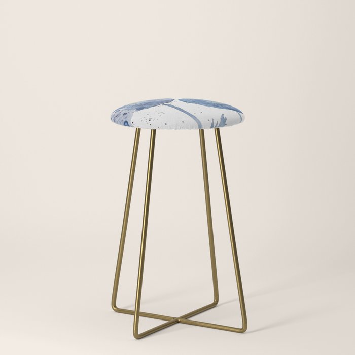 4 indigo abstract dandelion 2 Stool