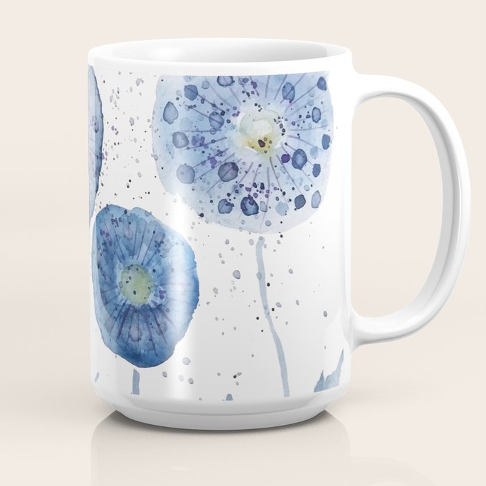 4 indigo abstract dandelion 2 Coffee Mug