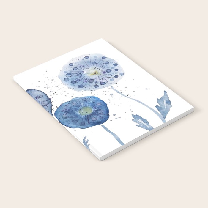 4 indigo abstract dandelion 2 Notebook