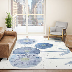 4 indigo abstract dandelion 2 Rug