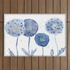 4 indigo abstract dandelion 2 Outdoor Rug