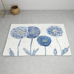 4 indigo abstract dandelion 2 Rug