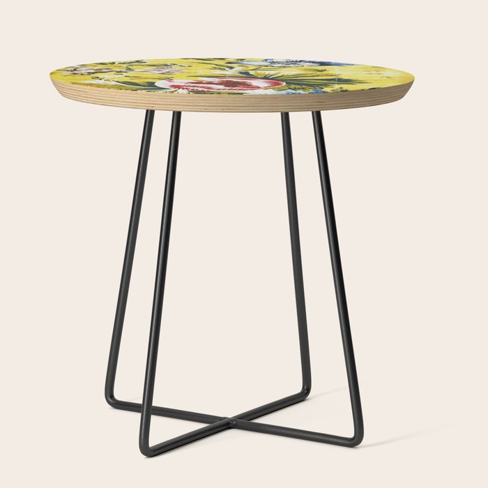 18th Century English Floral Print Side Table