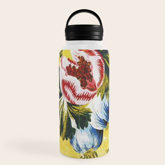 18th Century English Floral Print Water Bottle