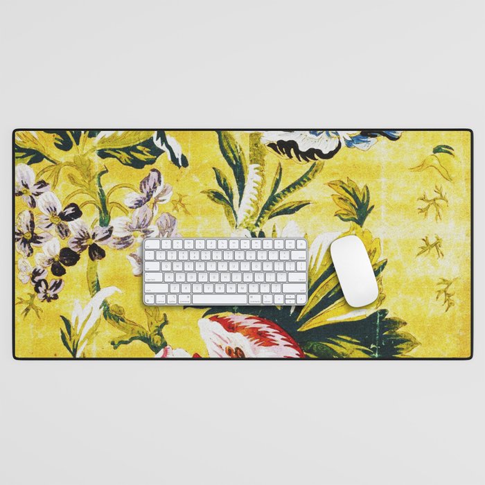 18th Century English Floral Print Desk Mat