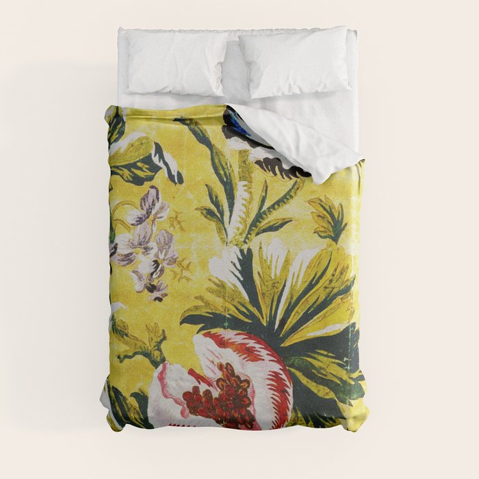 18th Century English Floral Print Duvet Cover