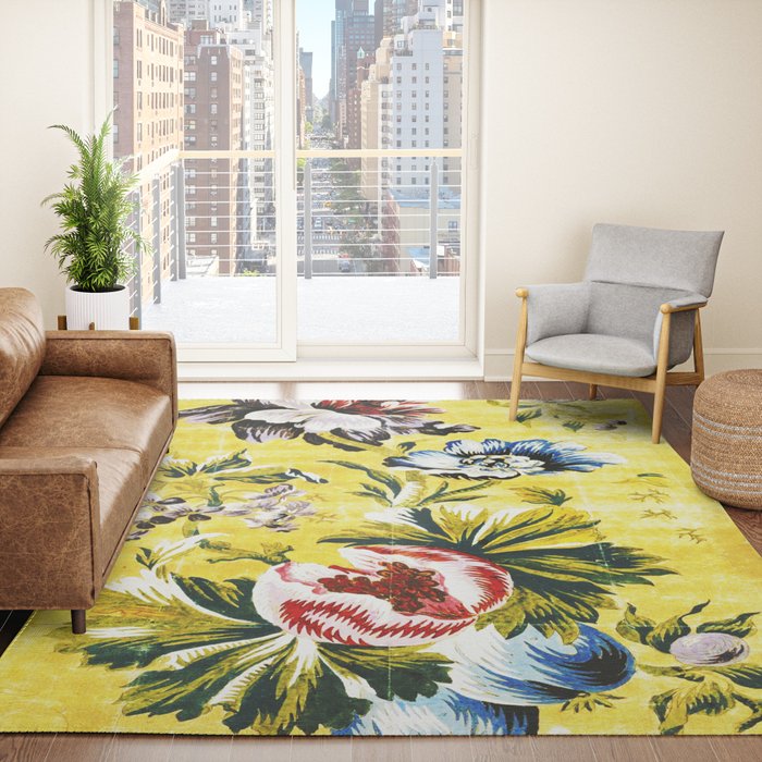 18th Century English Floral Print Rug