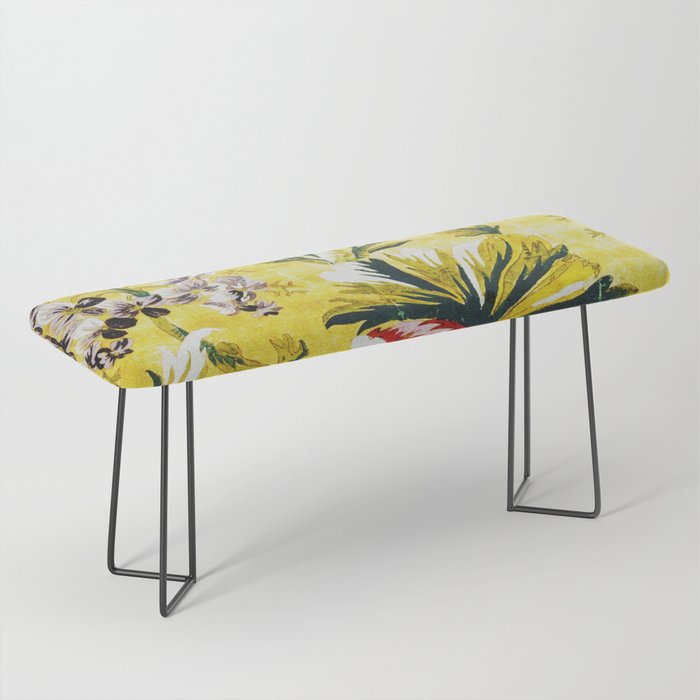 18th Century English Floral Print Bench