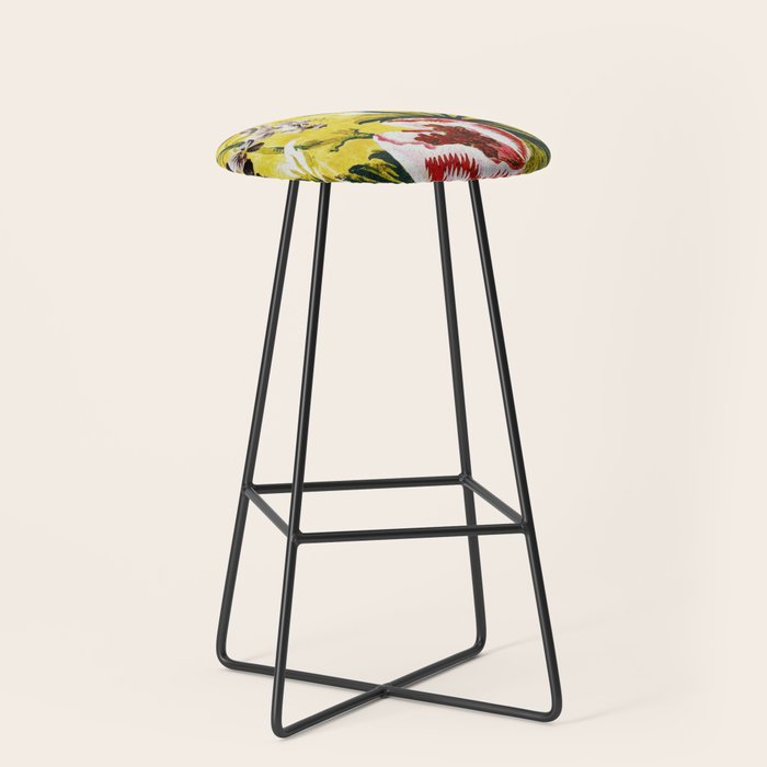 18th Century English Floral Print Stool