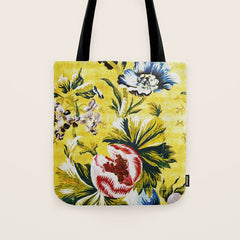 18th Century English Floral Print Tote Bag