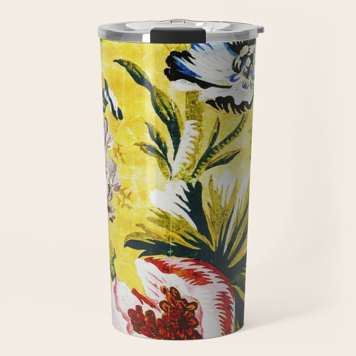 18th Century English Floral Print Travel Mug