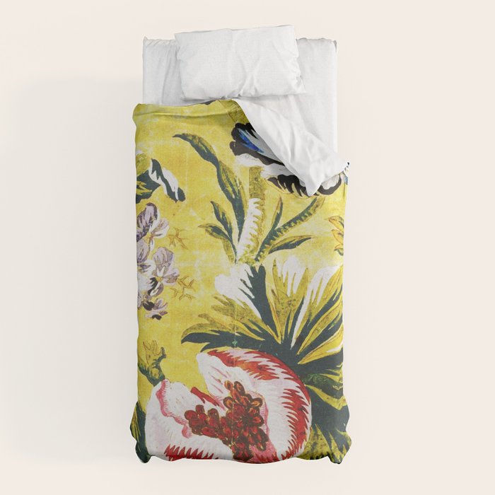 18th Century English Floral Print Duvet Cover