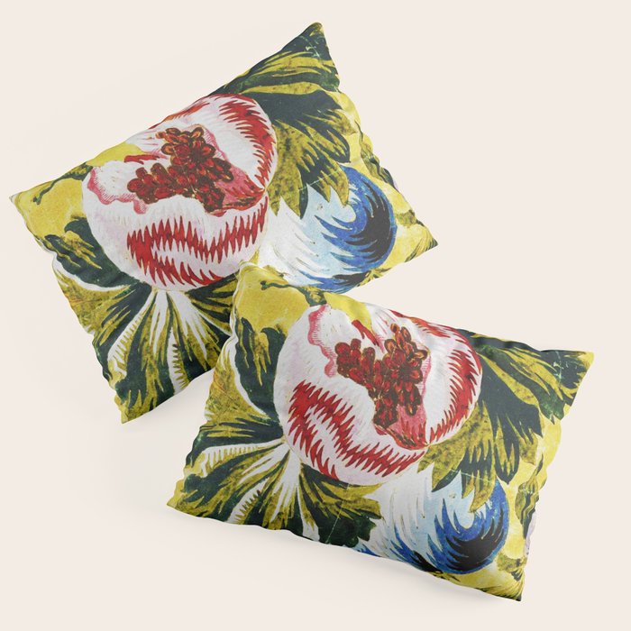 18th Century English Floral Print Pillow Sham