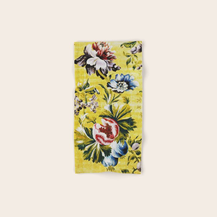 18th Century English Floral Print Bath Towel