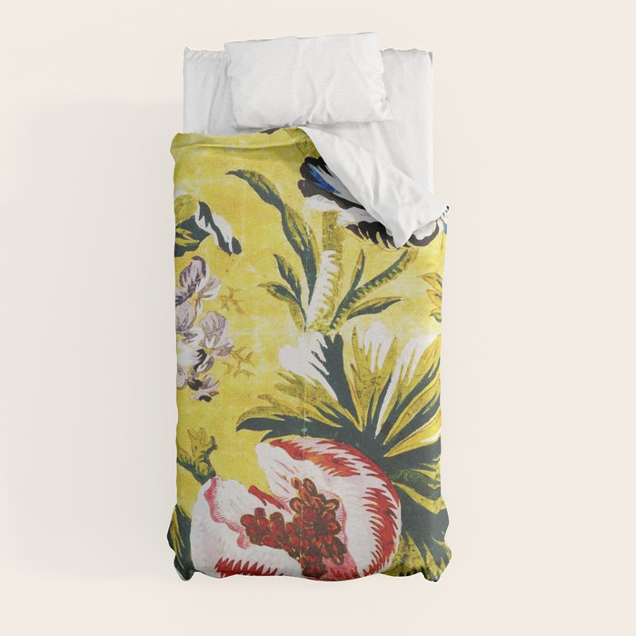 18th Century English Floral Print Duvet Cover