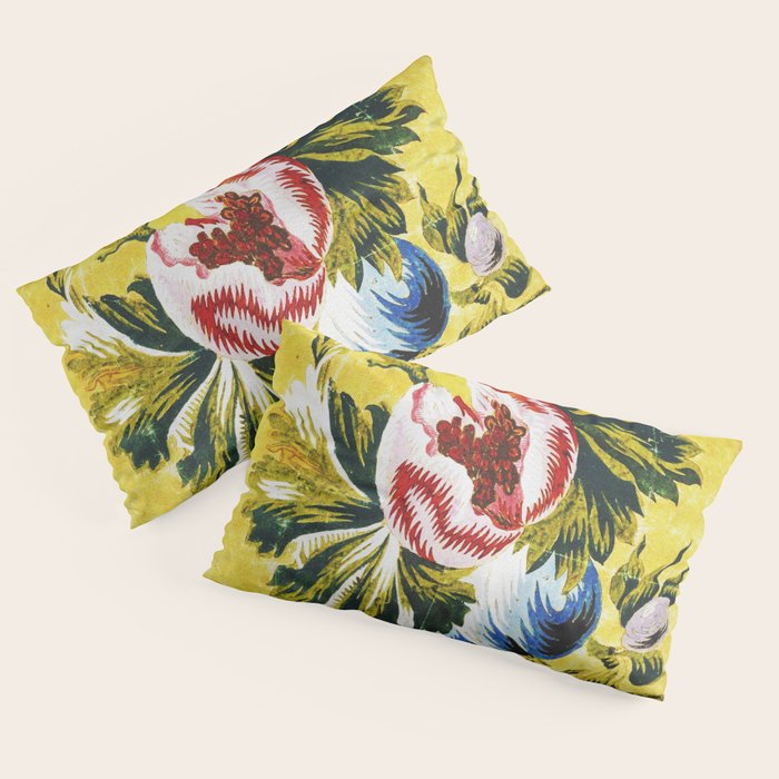 18th Century English Floral Print Pillow Sham