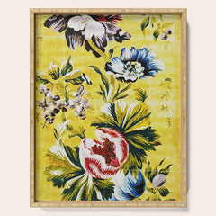 18th Century English Floral Print Serving Tray
