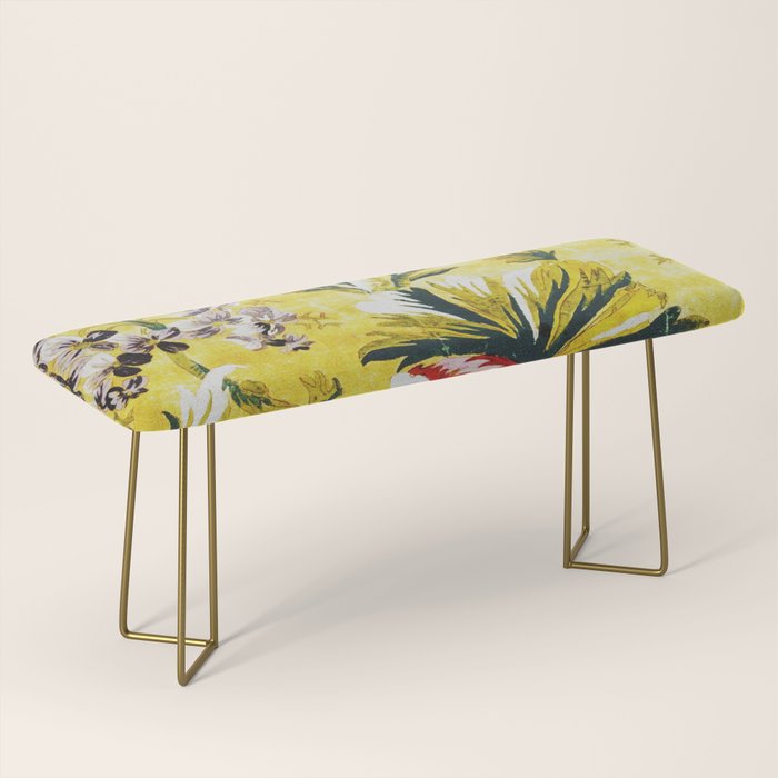 18th Century English Floral Print Bench