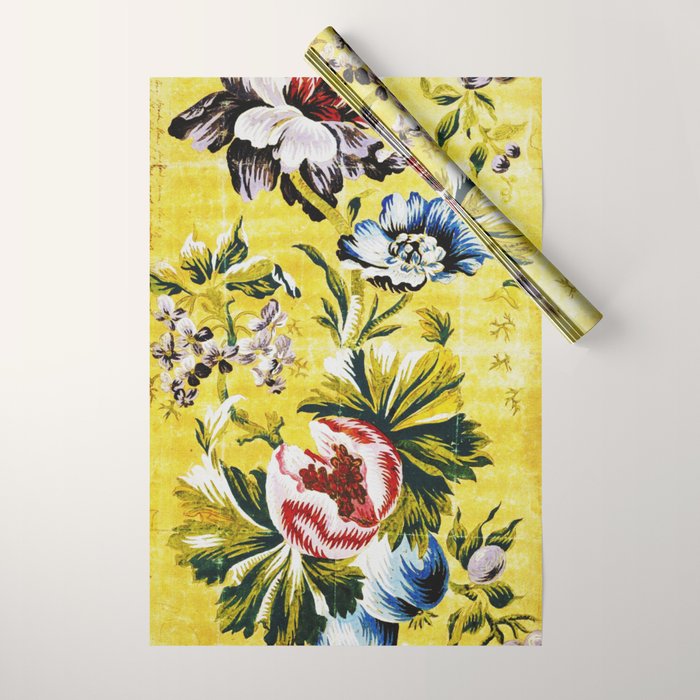 18th Century English Floral Print Wrapping Paper