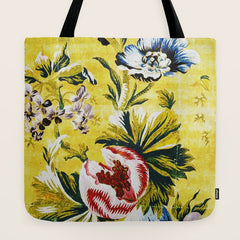 18th Century English Floral Print Tote Bag