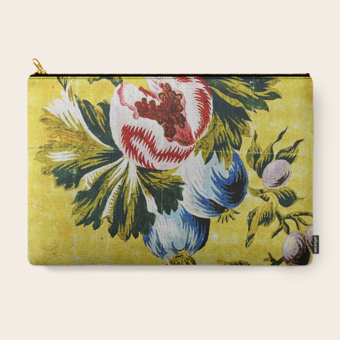 18th Century English Floral Print Carry All Pouch