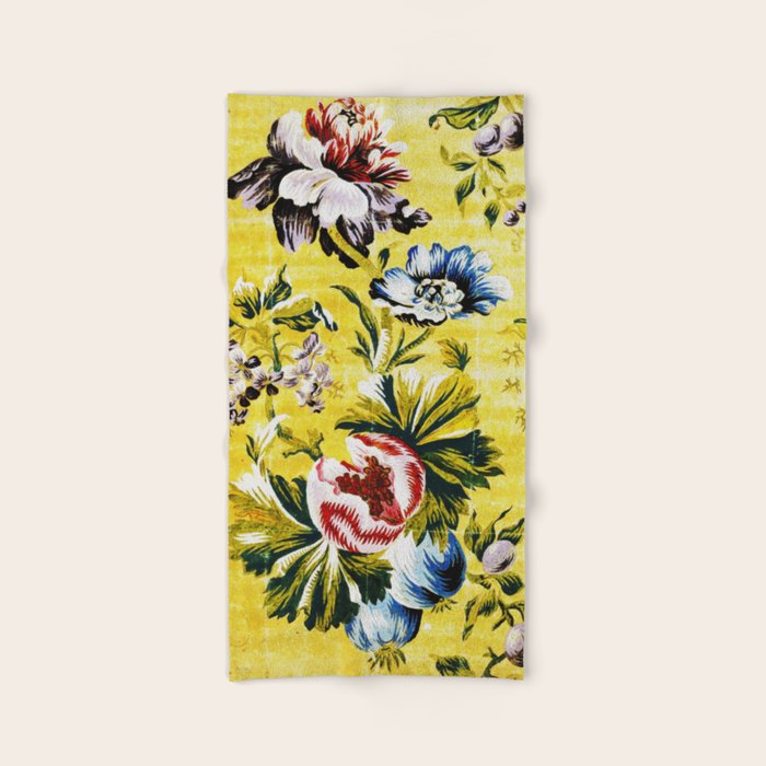 18th Century English Floral Print Bath Towel