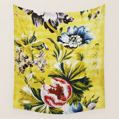 18th Century English Floral Print Wall Tapestry