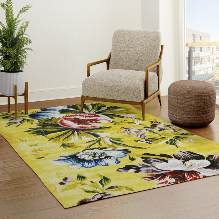 18th Century English Floral Print Rug