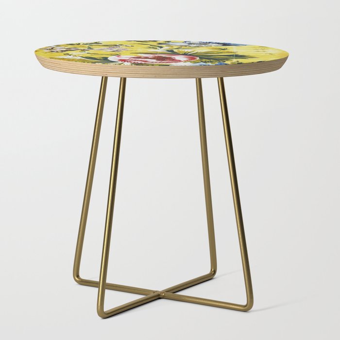 18th Century English Floral Print Side Table