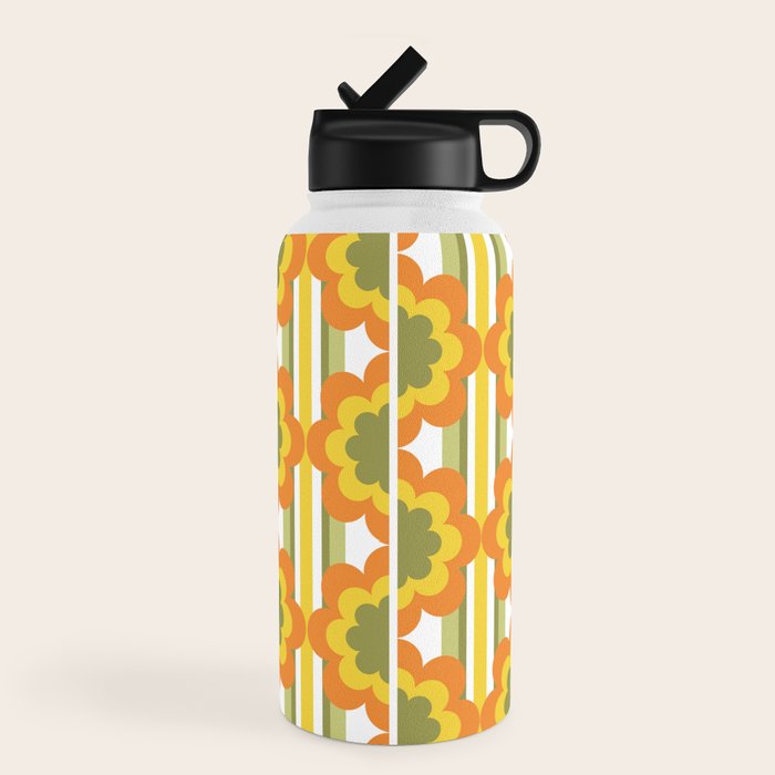 70's Summer' Orange Yellow Green Water Bottle