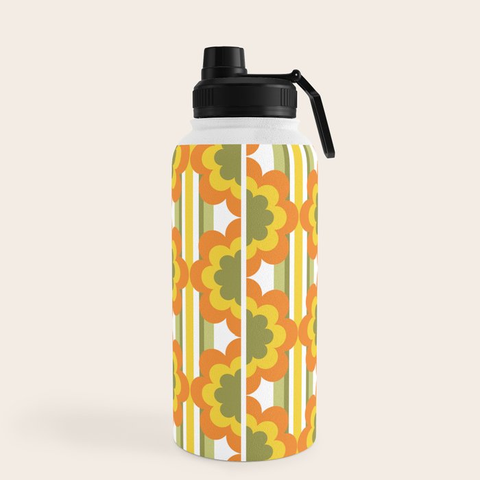 70's Summer' Orange Yellow Green Water Bottle