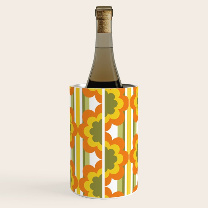 70's Summer' Orange Yellow Green Wine Chiller